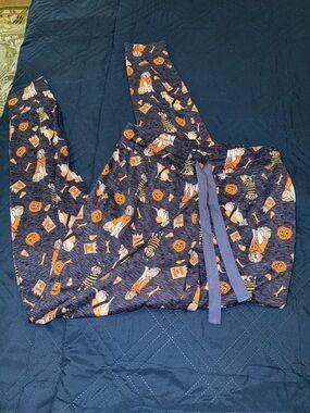 Halloween Candy Corn & Pumpkin Lounge Pants